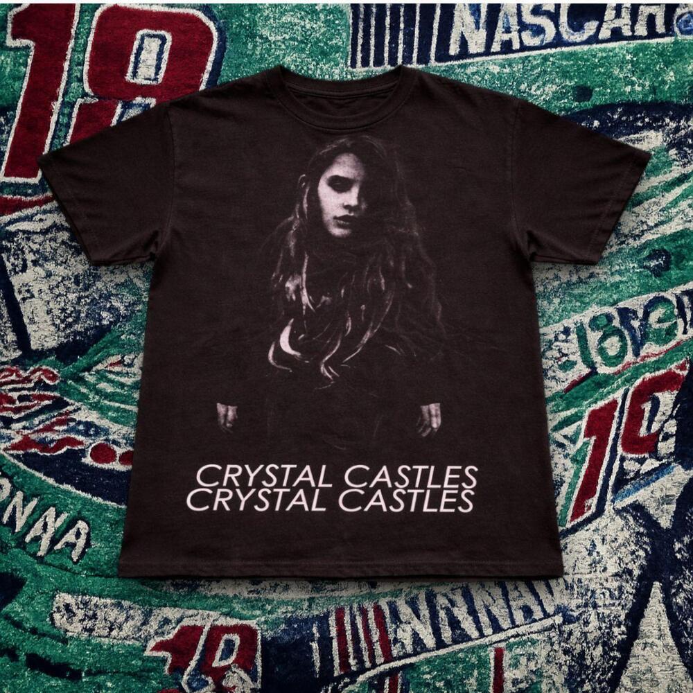 Y2K Crystal Castles Girl Graphic Tee Black Unisex